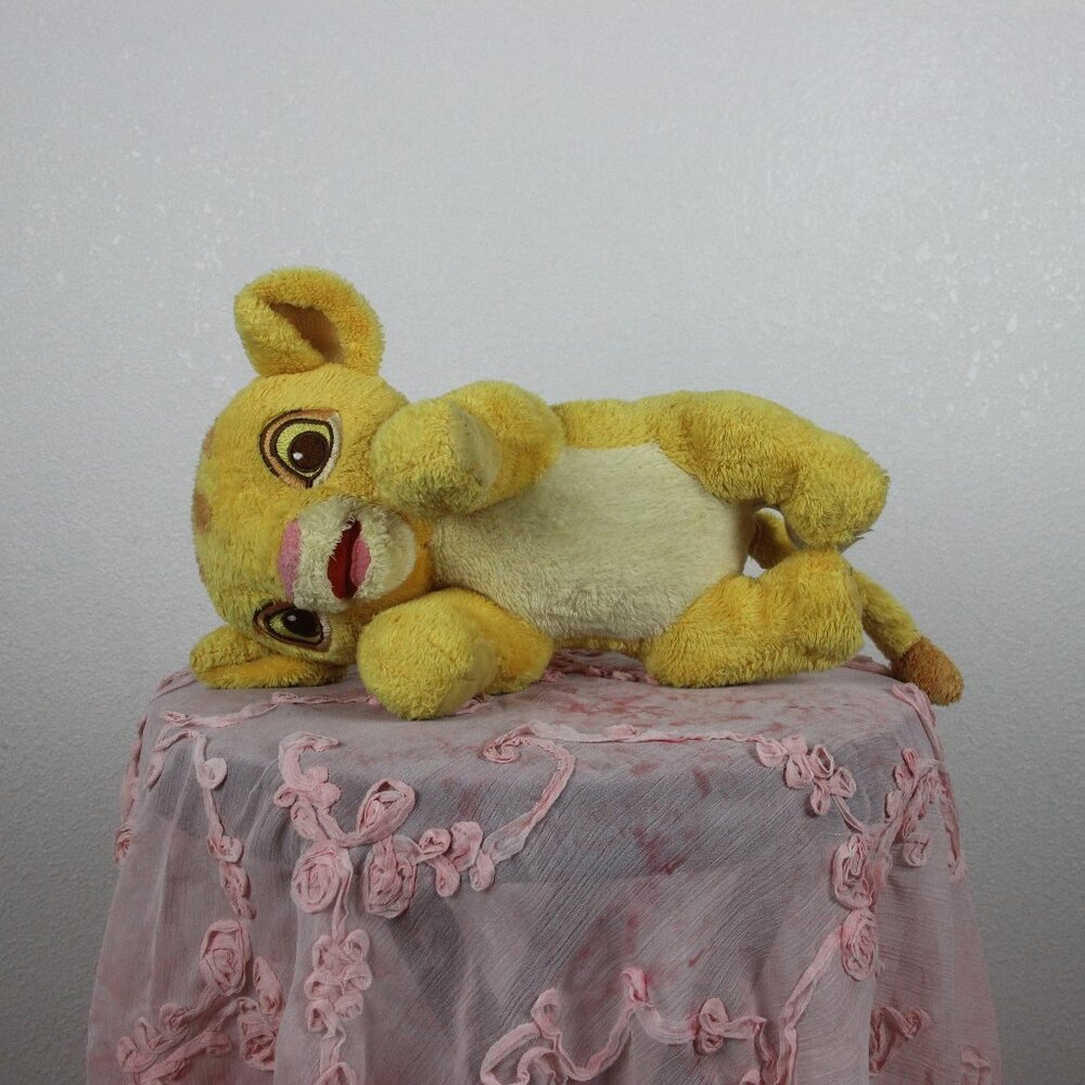 Lion King Stuffed Animal, 10.5 in long by about 7 in wide, Yellow,